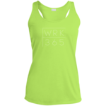 WORK365 Block Logo (White) Racerback Moisture Wicking Tank