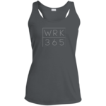 WORK365 Block Logo (White) Racerback Moisture Wicking Tank