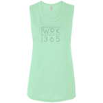 WORK365 Block Logo (White) Ladies' Flowy Muscle Tank