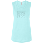 WORK365 Block Logo (White) Ladies' Flowy Muscle Tank