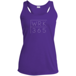WORK365 Block Logo (White) Racerback Moisture Wicking Tank