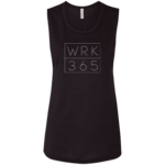WORK365 Block Logo (White) Ladies' Flowy Muscle Tank